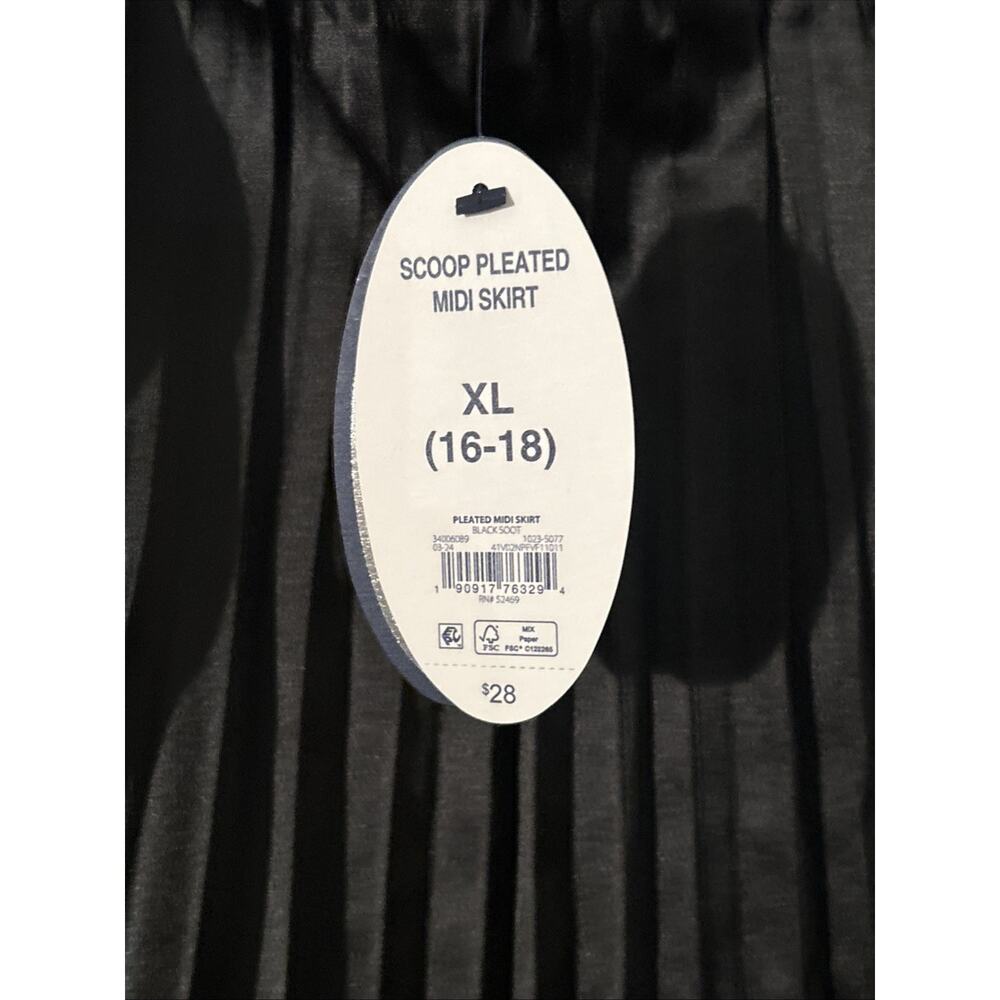 Women’s Midi Scoop Pleated Skirt Black NWT XL(16-18) - Picture 2 of 4